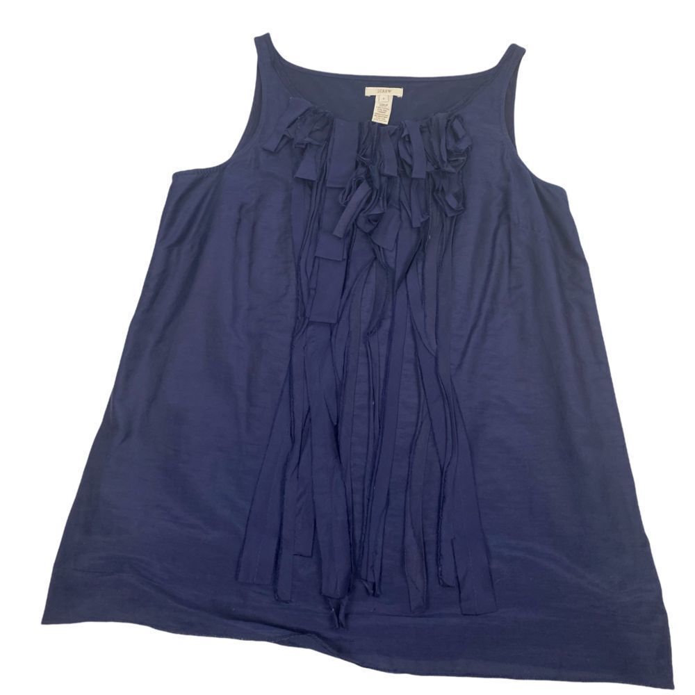 J. Crew Loulie Ruffle Tank size 8 Blue